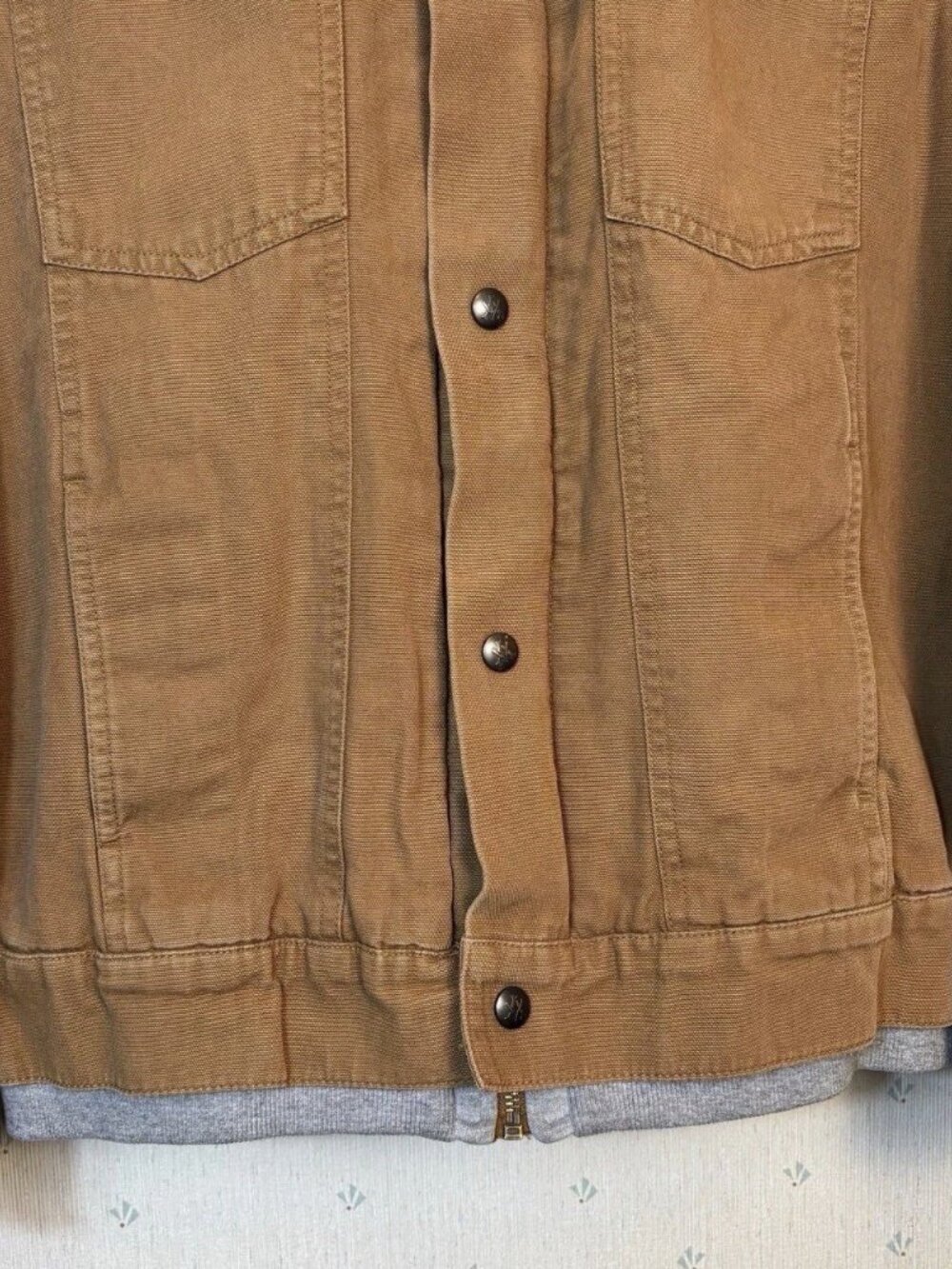 Vans Jacket Men L Barn Chore Flannel Lined Duck Canvas Brown Union - Picture 5 of 8